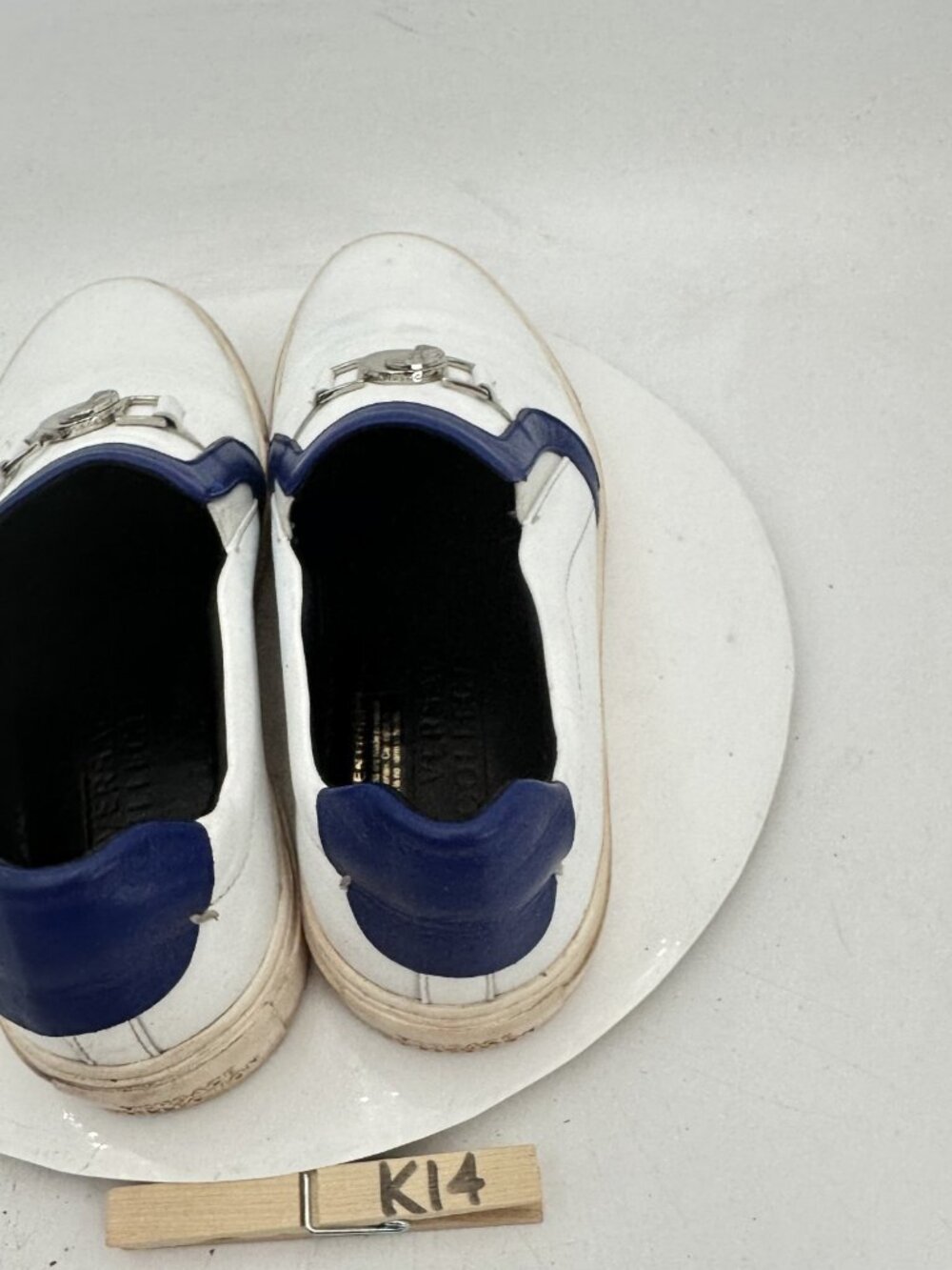 Versace Collection Men Sz EU 41 US 9 Medusa Plaque Strap White Blue Leather Shoe - Picture 6 of 10